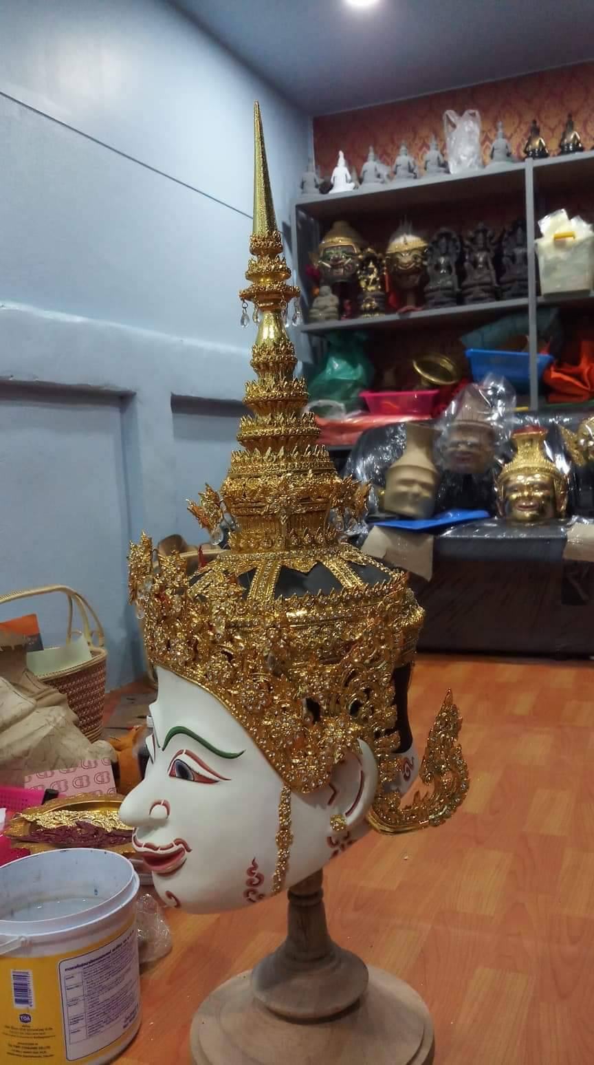 หัวโขน นางสีดา ขนาดสวมหัว ประดับเพชร