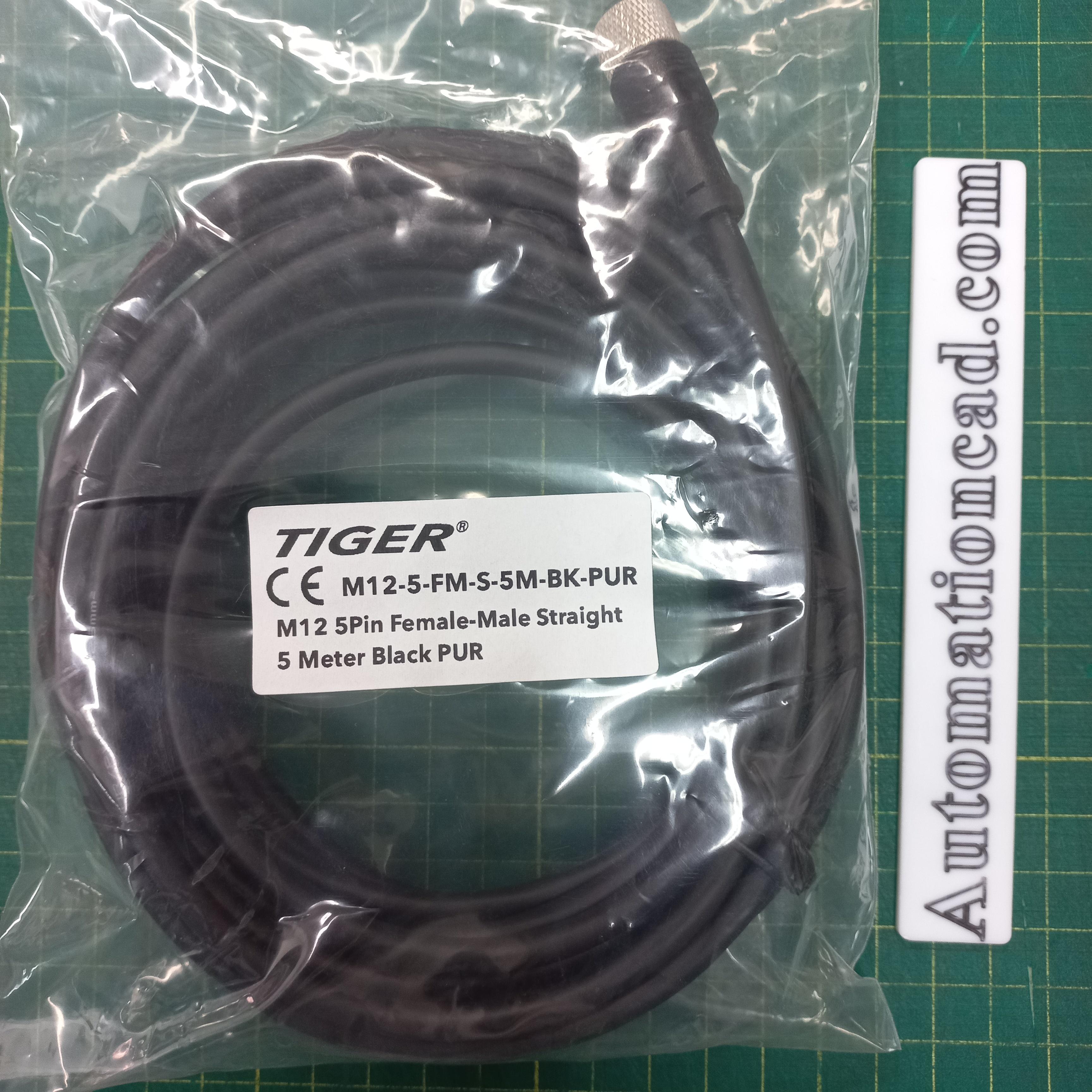 สายพร้อม CONNECTOR (PUR) แบบตรง เกลียว M12 ผู้-เมีย แบบ 5 ขา ยาว 5m.