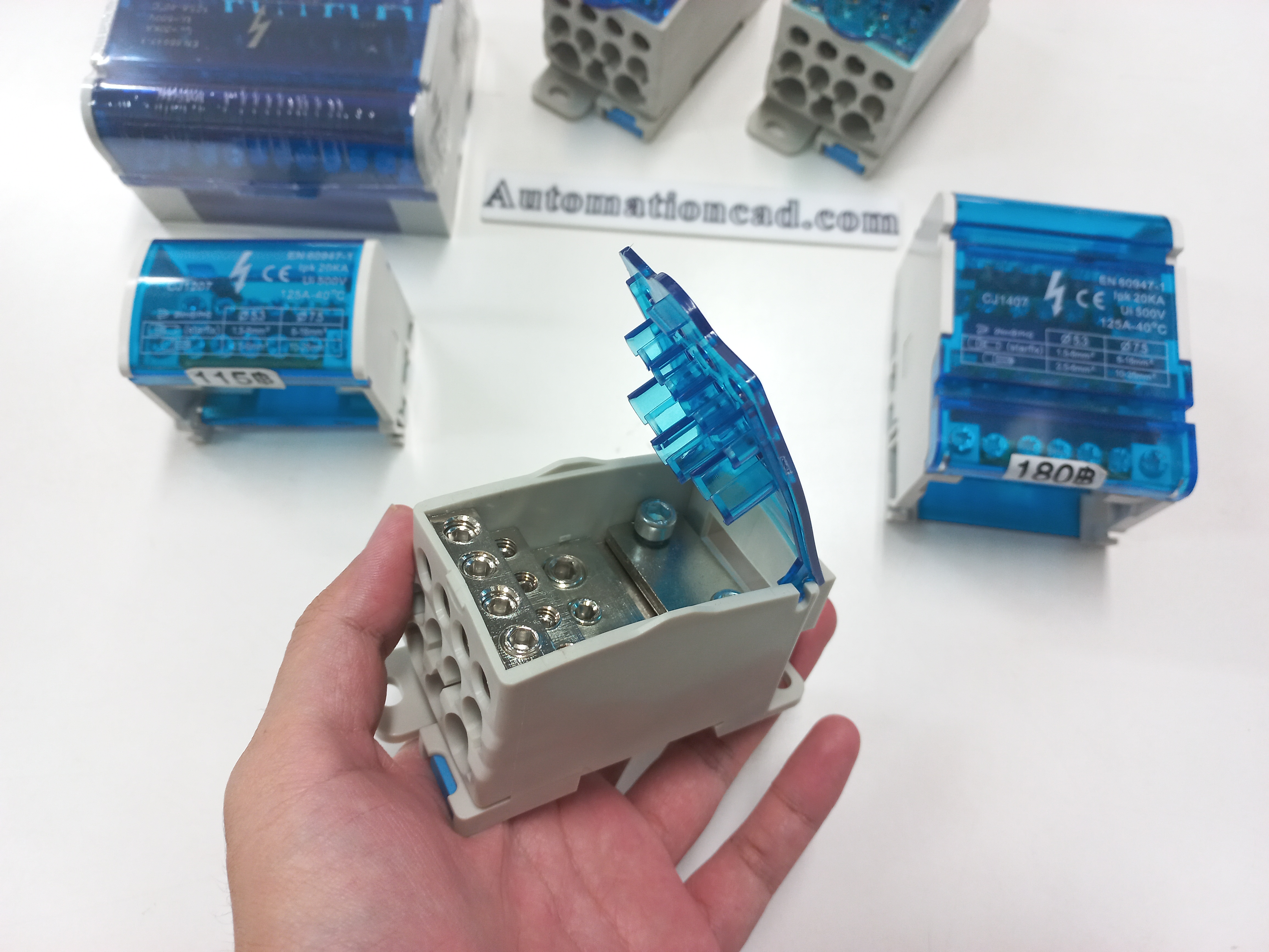 BAR กระจายไฟฟ้า 500A แบบเดี่ยว มีฝาปิด น่าใช้