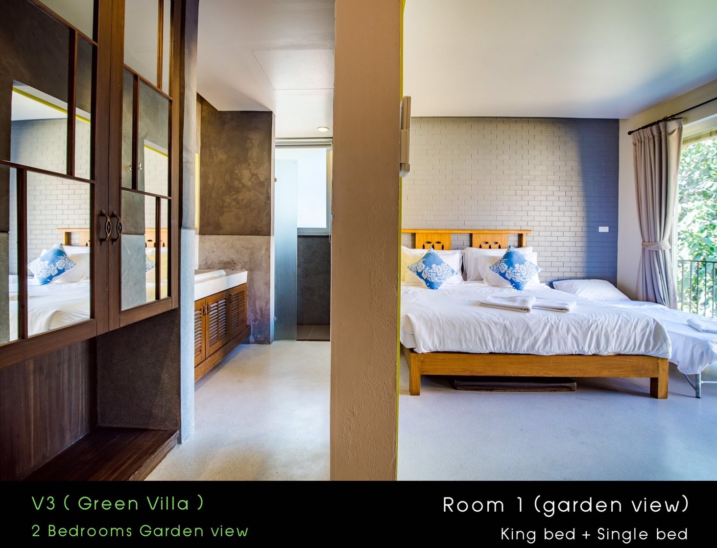 HR15023 บ้านพักหัวหิน บ้านทัศคานี บีช วิลล่า 3 ( Green 2Bed Garden View )