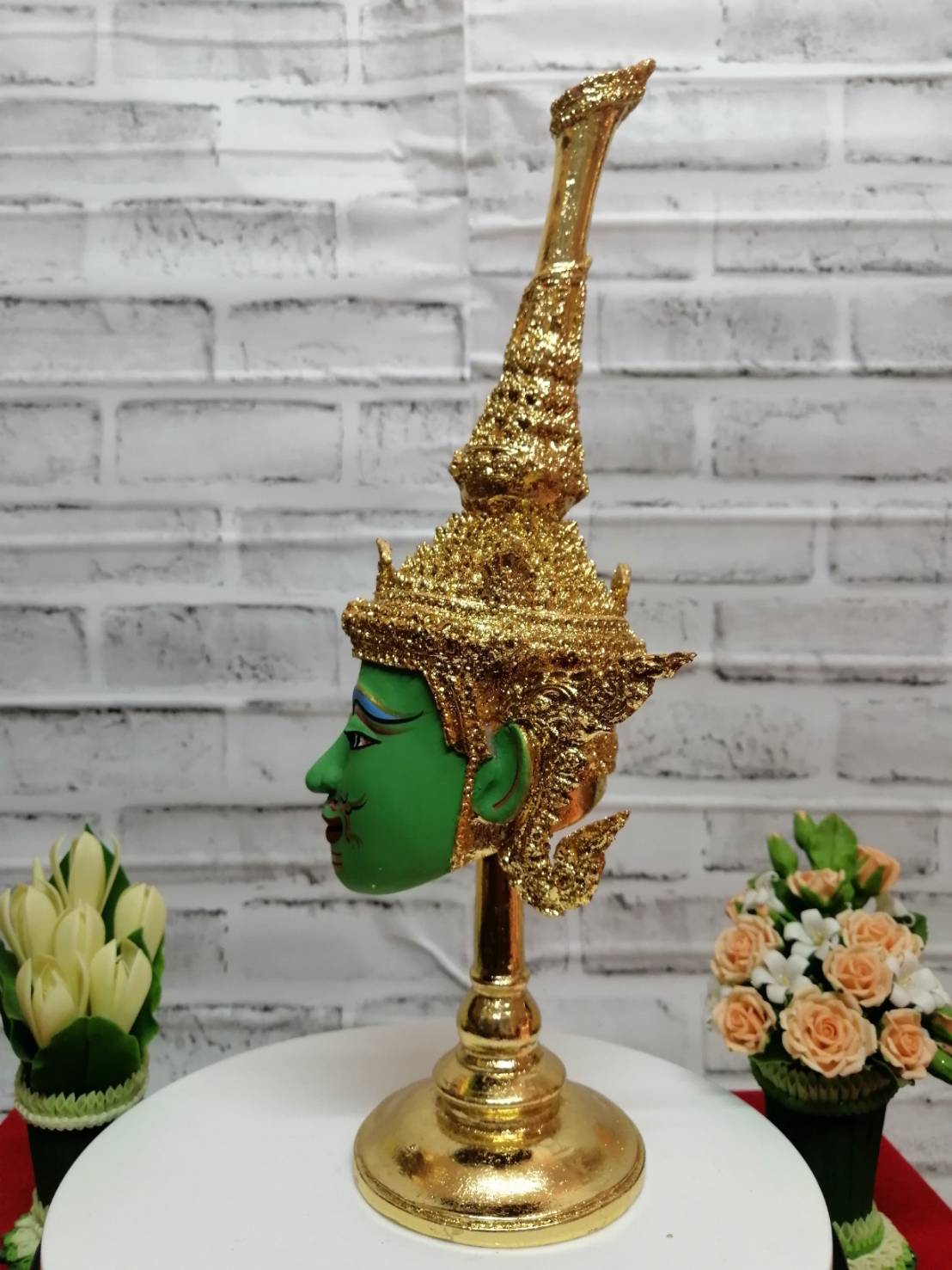 เศียรครู พระปรโคนธรรพ ขนาด 5 นิ้ว พร้อมฐานปิดทอง