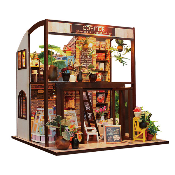 เปิดจอง : Miniature Doll House Cafe Shop Wooden Handmade Kit