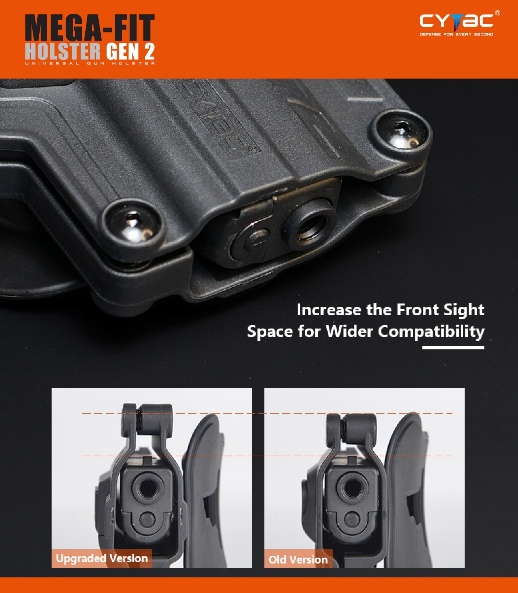 New.Cytac Mega-Fit Holster Gen2 [ CY-UHFSG2 ] ⚡️ซองปืนที่ออกแบบมาให้สามารถใช้งานได้หลากหลายรุ่น (ตามตารางแนบ) เช่น Glock , Sig Sauer, CZ , Beretta, Ruger , S&W, Walther, Colt, Taurus และอื่นๆ ⚡️ผลิตจากวัสดุ Polymer เกรดคุณภาพ ⚡️ซองถูก