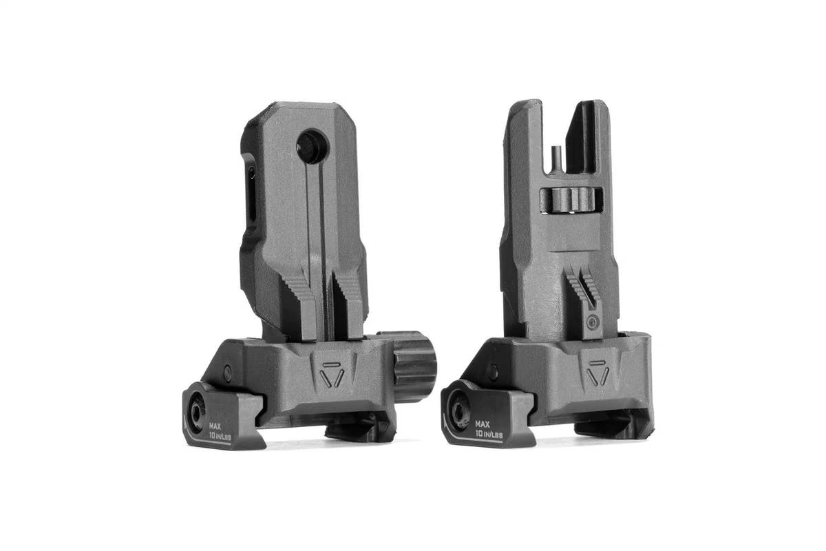 New. ศูนย์หน้า-หลัง พับได้ ทรง Strike Polymer Backup Sights ศูนย์หน้า ศูนย์หลัง แบบพับได้ เมื่อพับแล้ว จะมีศูนย์เล็ง แบบเตี้ยในตัว ใช้ได้ทั้งแบบพับ และไม่พับ วัสดุ พอลิเมอร์