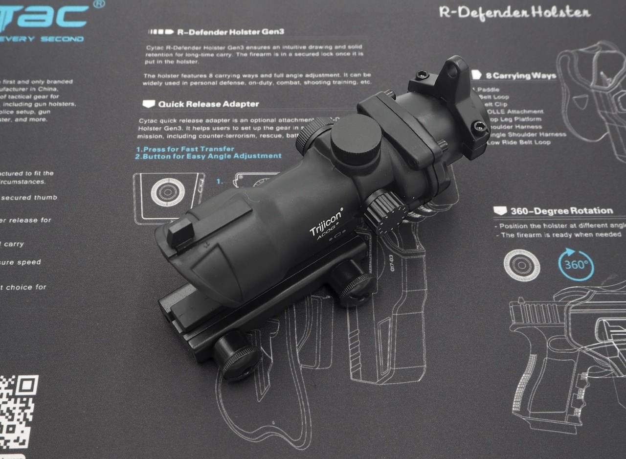 New.ดอท ACOG 1*32 ( ACOG 1*32 Red Dot ) ◾ เฟรมผลิตจากอลูมิเนียมแข็งแรง ◾ ดอทเล็ง ปรับได้ 2 สี แดง / เขียว ◾ ปรับความเข้มดอทได้หลายระดับ ◾ ปรับตำแหน่งดอท สูงต่ำ/ซ้ายขวา ได้ ◾ ใช้ถ่าน LR936 * 3 ก้อน ◾ ขาจับรางขนาด 20 mm. ◾ ขนาด 7.5 * 15.5 cm.