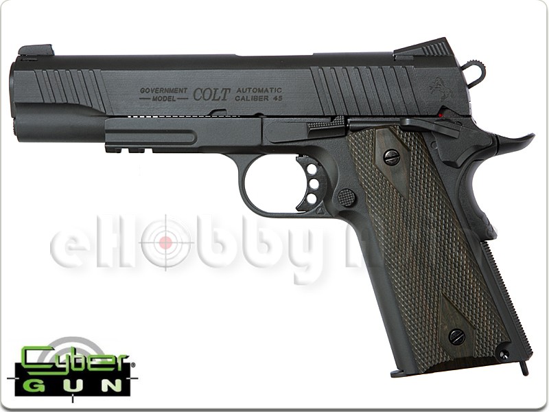 New.CYBERGUN COLT 1911 Rail CO2 GBB Pistol (Black) ราคาพิเศษ