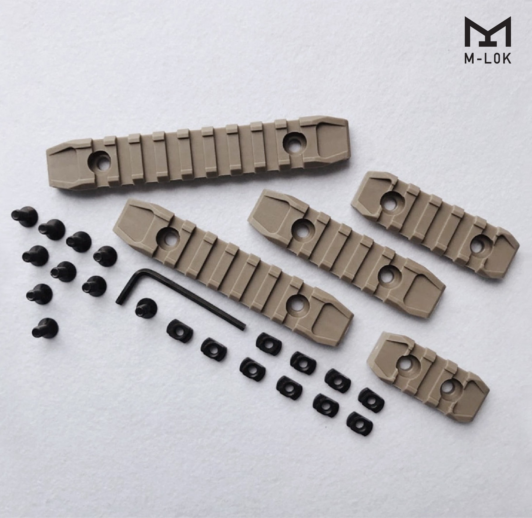 ชุดรางเสริมระบบ M-Lok ( 5 ชิ้น )💥 💠รางเสริม ขนาด 20 มม. สำหรับติดตั้งอุปกรณ์เสริมชนิดต่างๆ 💠ผลิตจาก polymer เกรดคุณภาพ 💠ในชุดประกอบด้วย รางเสริม 5 ขนาด และ ชุดน็อต 💠สำหรับติดตั้งบนรางระบบ M-Lok 💠เพิ่มประสิทธ