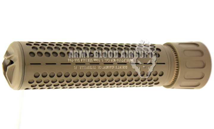 Knight's Armament QDC Barrel Extension KAC 556 QDC CQB Airsoft Dummy Quick Detach Suppressor (Carbine Length,DE)