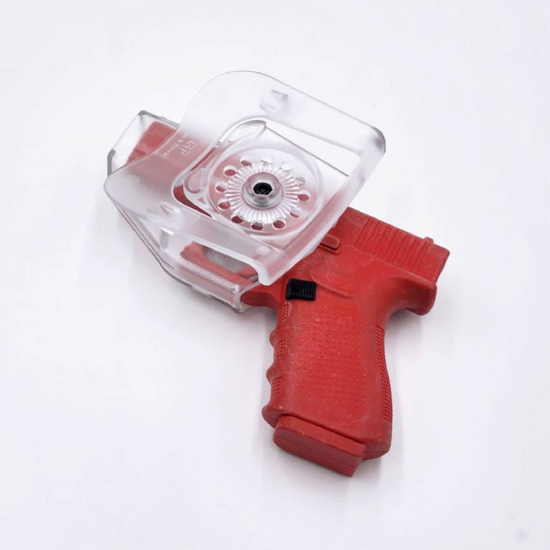 New. ซองปืนพกนอกชนิดใส Glock19 ( Gun&Flower OWB G19 Clear Holster ) 🔖ผลิตจากวัสดุ Polymer ชนิดใส แข็งแรง ทนทาน 🔖พกนอก ปลดล็อคนิ้วชี้ ใช้งานปลอดภัย 🔖ซองปืนสามารถหมุนปรับองศาได้ 🔖ตัวซองสามารถใช้กับเพลทลดต่ำของ IMI หรือแบรนด์อ