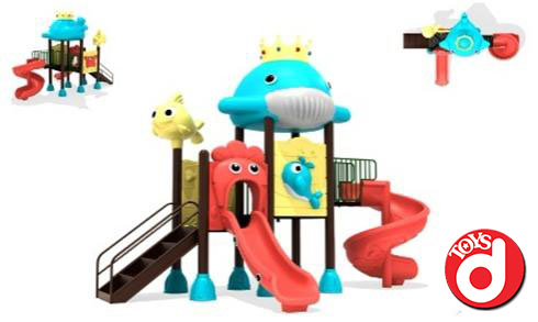 เครื่องเล่นสนาม ชุดวาฬราชา 2 สไลด์