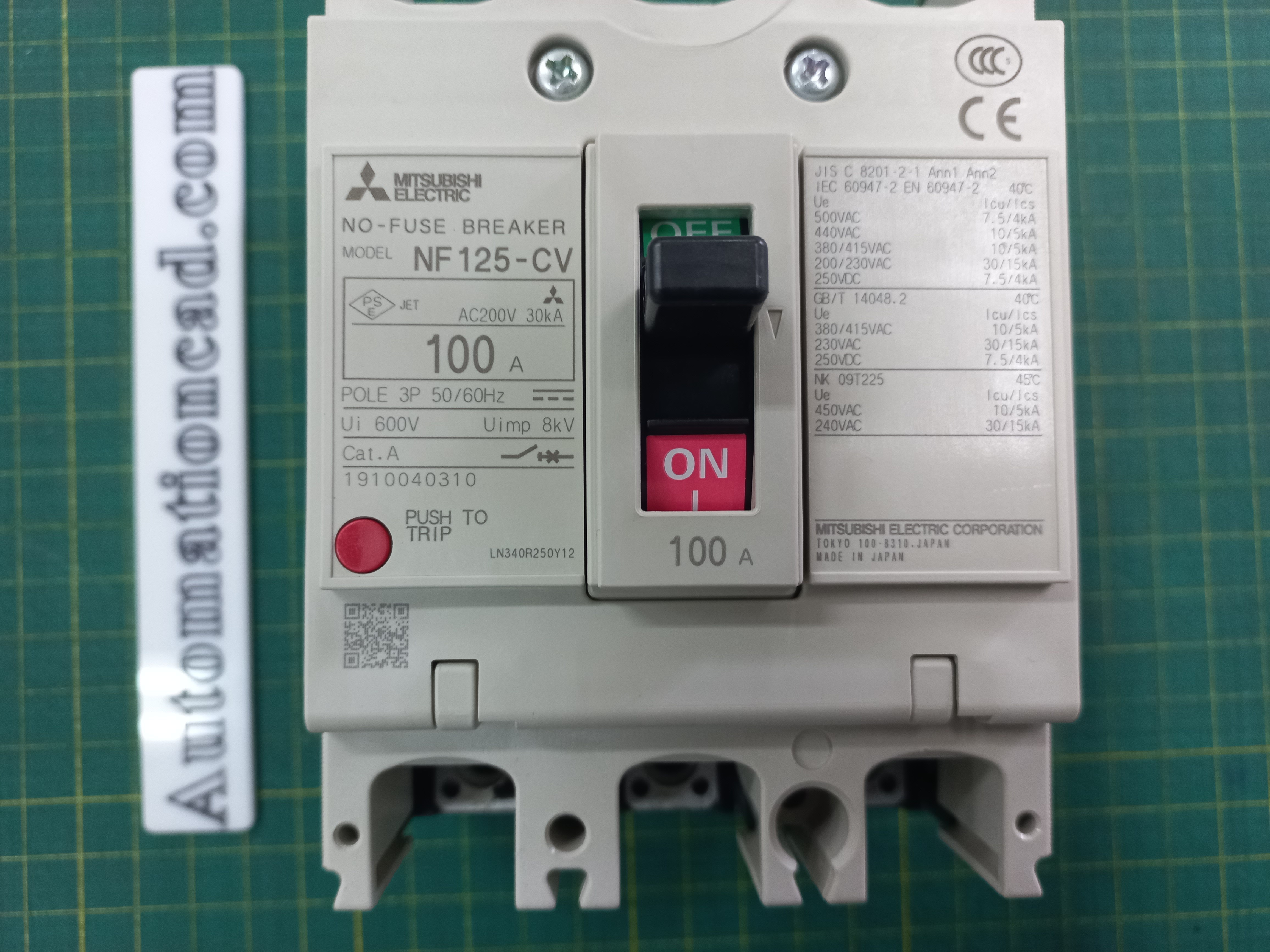 เบรกเกอร์ NF125-CV 3P 100A มิตซูบิชิ MITSUBISHI 100A 3POLE NF125 CV NF125CV