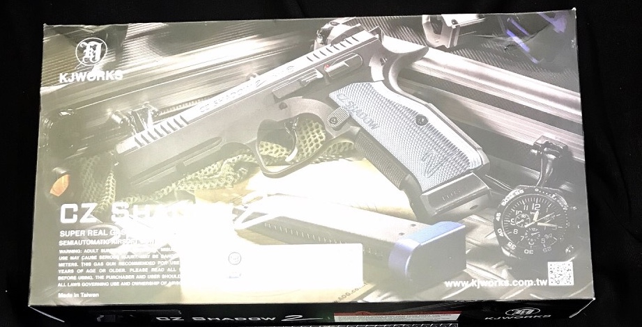 New Arrival! มาใหม่! KJ Works CZ Shadow 2 (ASG Licensed) - CO2+Gas Version (2 แมกกาซีน 2 ระบบ ) ยี่ห้อสินค้า: KJWORKS รหัสสินค้า: CZ-SHADOW2-CO2+GAS Hop-Up: ปรับได้ น้ำหนัก: 1,260 กรัม ความยาว: 230 มม ความจุ: 26 นัด ความเร็วลูก: 320+ fps (0.94 จูล) แหล่งพ
