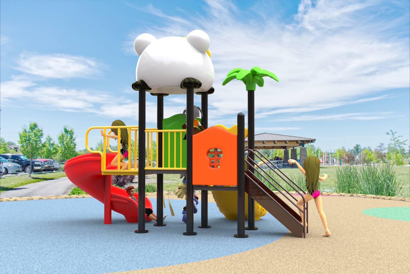 เครื่องเล่นสนาม ชุุดหมีแพนด้า