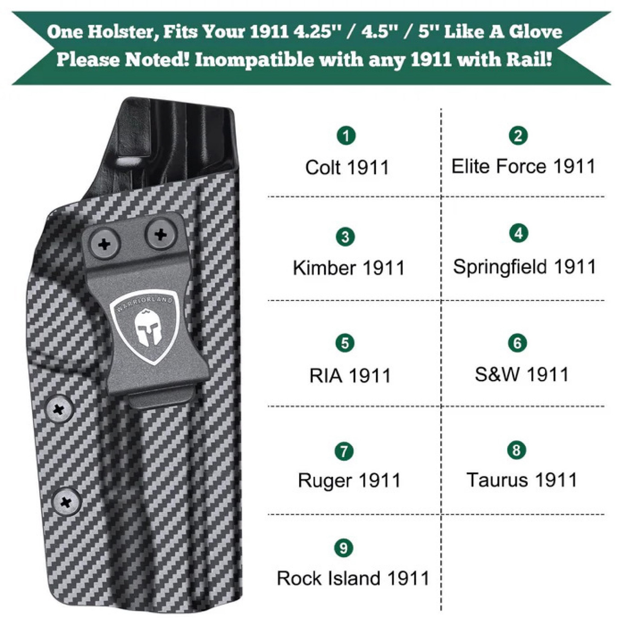 New. ซองพกใน Carbon Fiber 1911 (ไม่มีราง) Carbon Fiber Holster 1911 (ไม่มีราง) ( Warriorland ) - ผลิตจาก Carbon Fiber คุณภาพสูง - แผ่นหนา 2 mm. แข็งแรงทนทา - ออกแบบให้ซองคลุมรอบโกร่งไก ป้องกันอุบัติเหตุ - ซองไม่เก็บความชื้น ทำความสะอาดง่าย - ปรับความกระชั