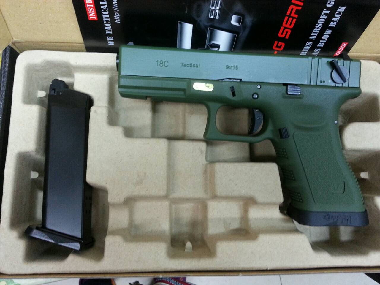 New.WE Glock17 T3 สไลด์เขียว เฟรมเขียว ท่อดำ ราคาพิเศษ