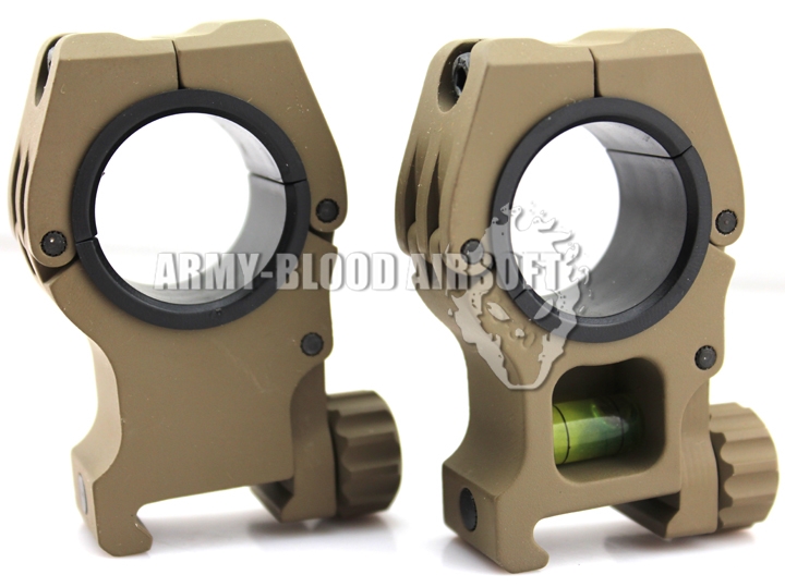 New.American Rifle M10 QD Tactical Mount Ring High Profile With Spirit Level (30mm/25mm,สีดำ สีทราย) ราคาพอเศษ