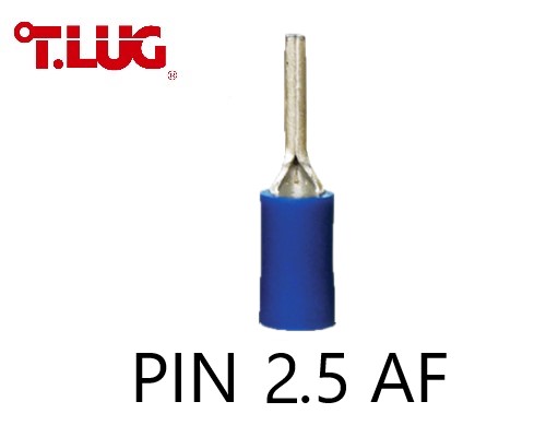 หัวเสียบก้านไม้ขีด แบบกลมหุ้ม สีน้ำเงิน PIN 2.5 AF TLUG ใช้กับสาย 2.5 sq.mm (100 ชิ้น/ห่อ)