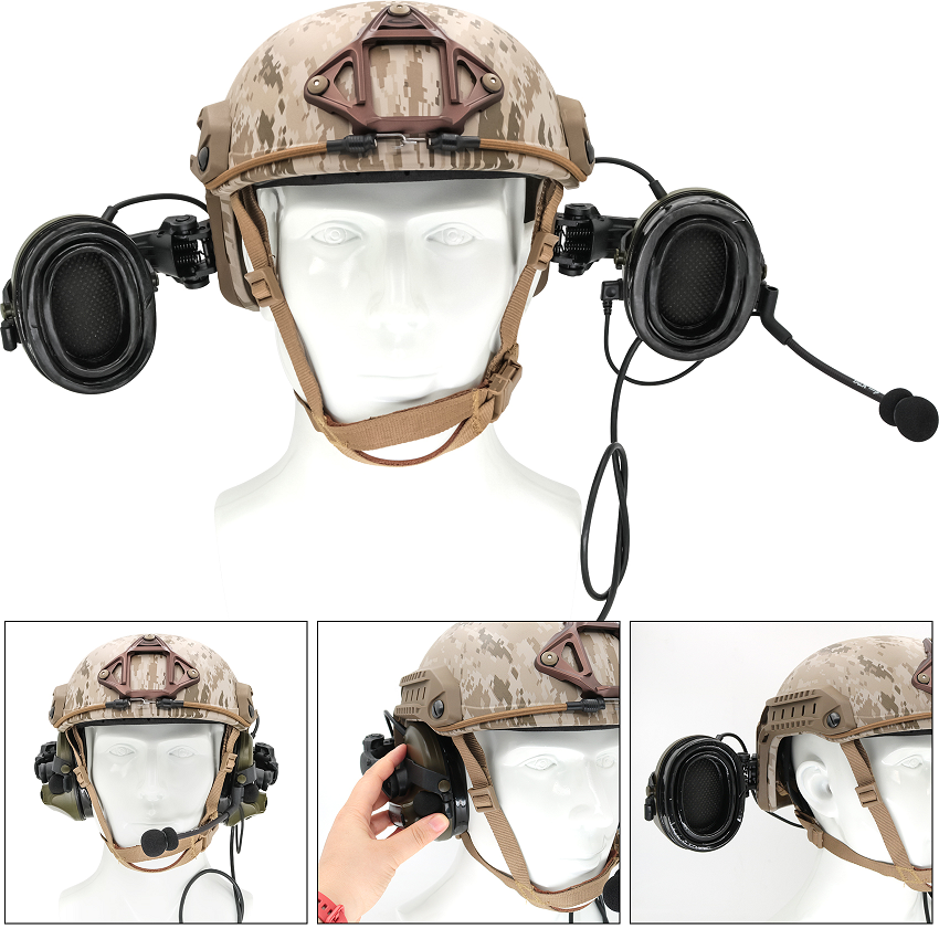 New.หูฟังสื่อสารตัดเสียงได้ ทรง Comtac III ยี่ห้อ Tac-Sky รุ่น หูฟังตัดเสียงพร้อมขาติดหมวกฟาส