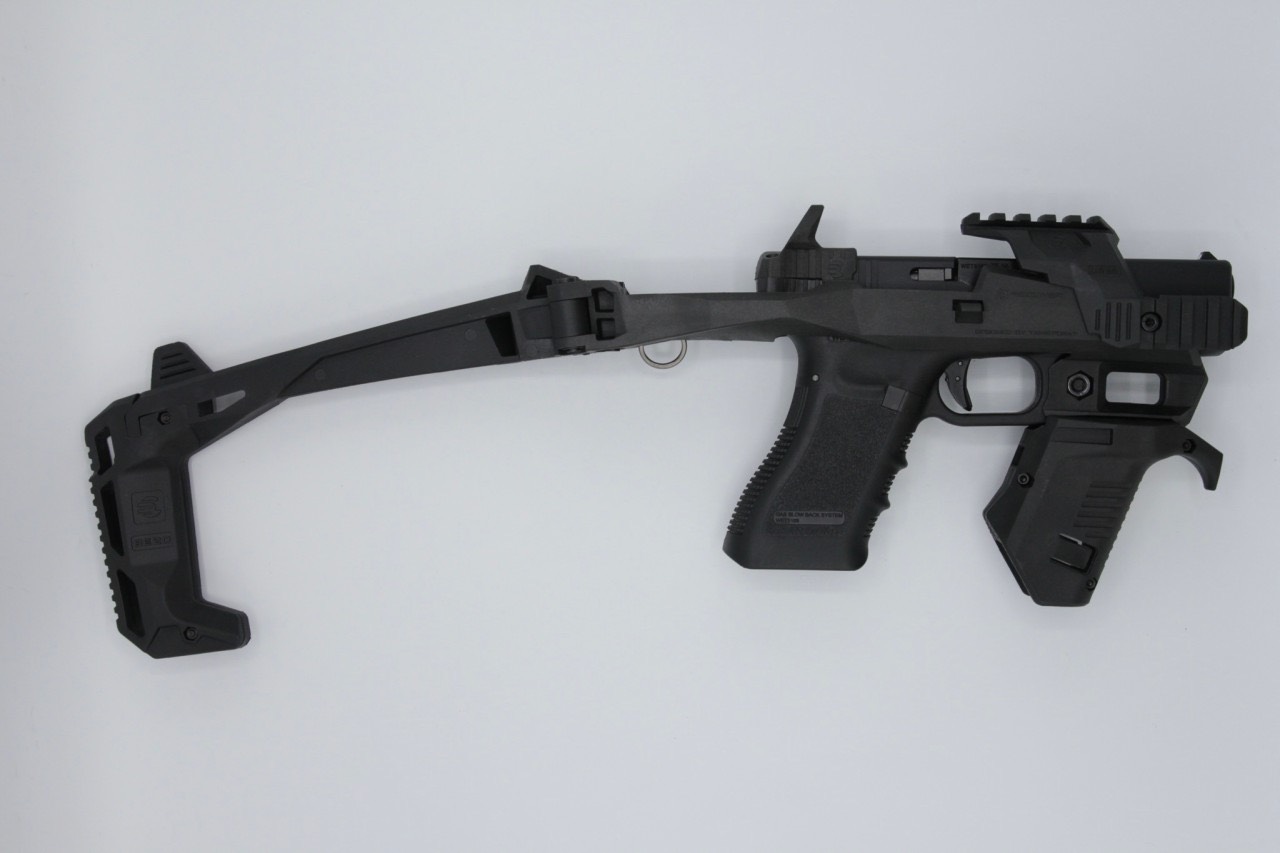 ชุดประกอบปืนสั้น Recover 20/20 สำหรับ Glock (Recover Tactical® 20/20 Stabilizer Kit for Glock) รุ่น Full Kit สำหรับปืน : Glock17,19,34 (ทุกเจน) คุณสมบัติ : วัสดุผลิตจากโพลิเมอร์ คุณภาพสูง ทนความร้อนได้ดีเยี่ยม ขนาดเล็กกระทัดรัด น้ำหนักเบา ติดตั้งง่าย เพีย