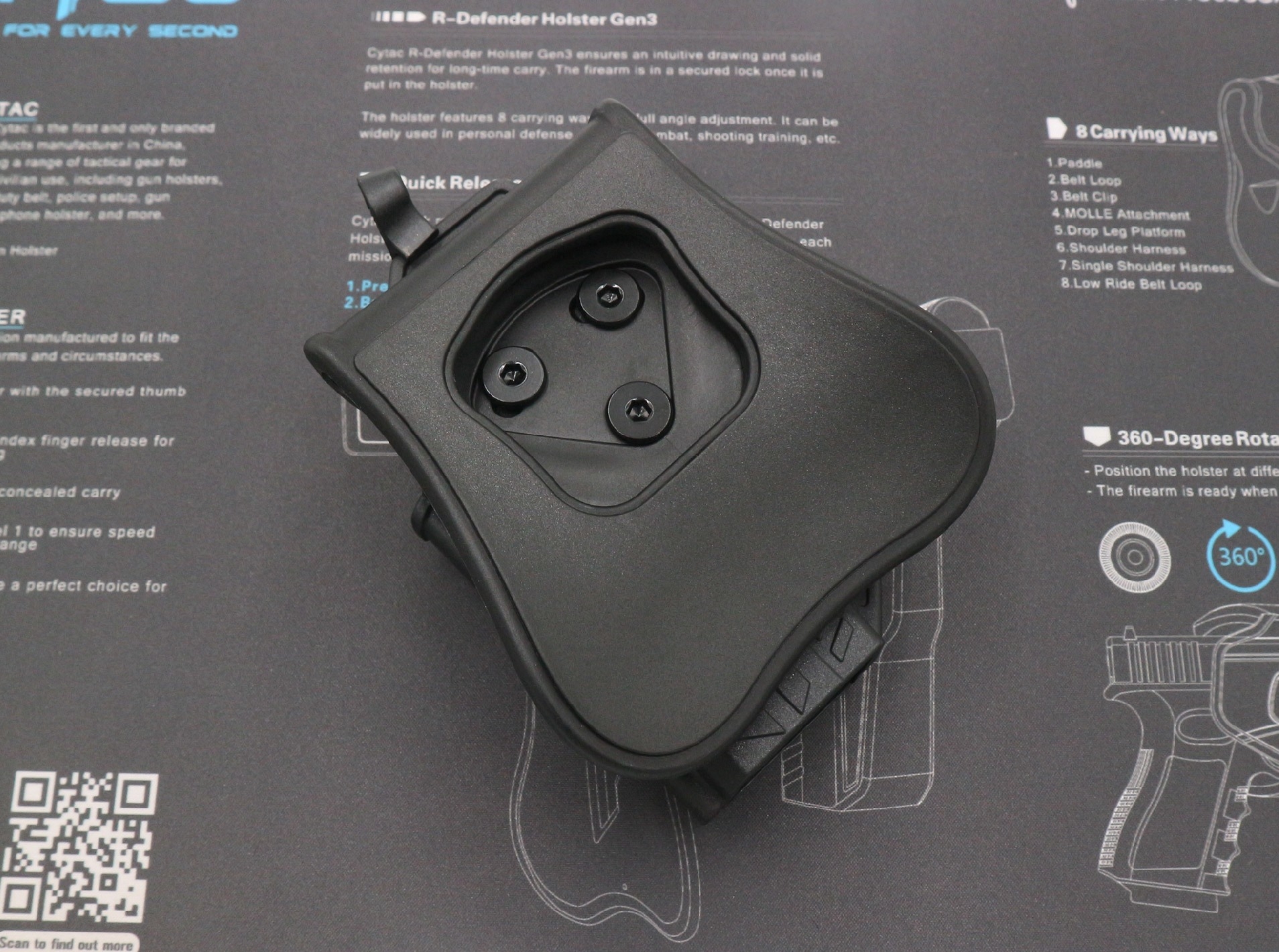 New. ซองพกนอก ปลดล็อคนิ้วโป้ง รุ่น Glock 19 ( Gen 1-5 ) ( Cytac T-Thumbsmart Holster V2.0 ) ⚡️ผลิตจากวัสดุ Polymer เกรดคุณภาพ แข็งแรงทนทาน ⚡️ออกแบบให้ปลดล็อคนิ้วโป้ง ใช้งานง่ายเป็นธรรมชาติ และปลอดภัยยิ่งขึ้น ⚡สามารถปรับกระชับ เพื่อลดก