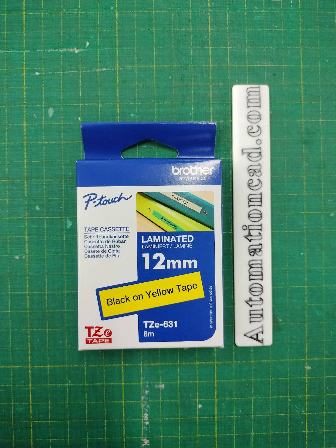 เทปพิมพ์อักษร TZE-631 ขนาด 12 มม. อักษรสีดำพื้นเหลือง แบบเคลือบพลาสติก Brother TZE631