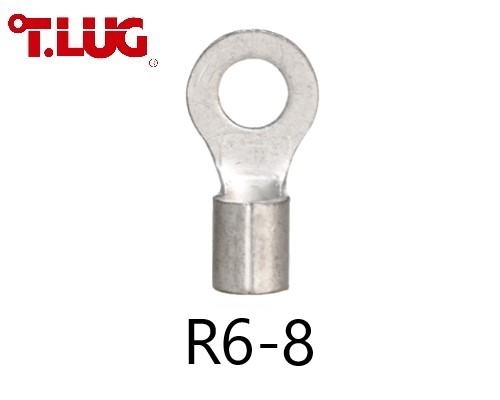 หางปลากลมเปลือย R6-8 TLUG ใช้กับสาย 6 sq.mm (100 ชิ้น/ห่อ)