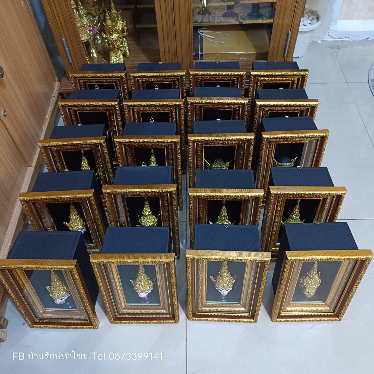 หัวโขนจิ๋ว พร้อมกรอบรูปลายไทย