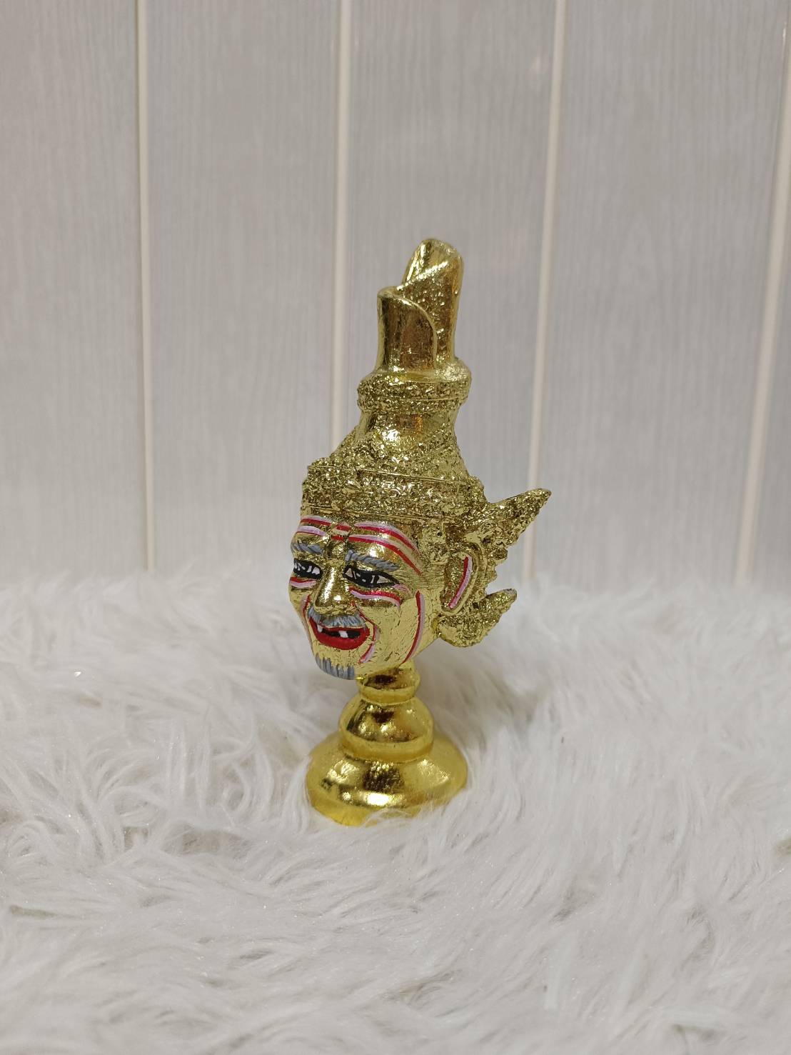 เศียรครู พ่อแก่ บรมครู ขนาดจิ๋ว ตั้งหน้ารถ พร้อมฐานปิดทอง