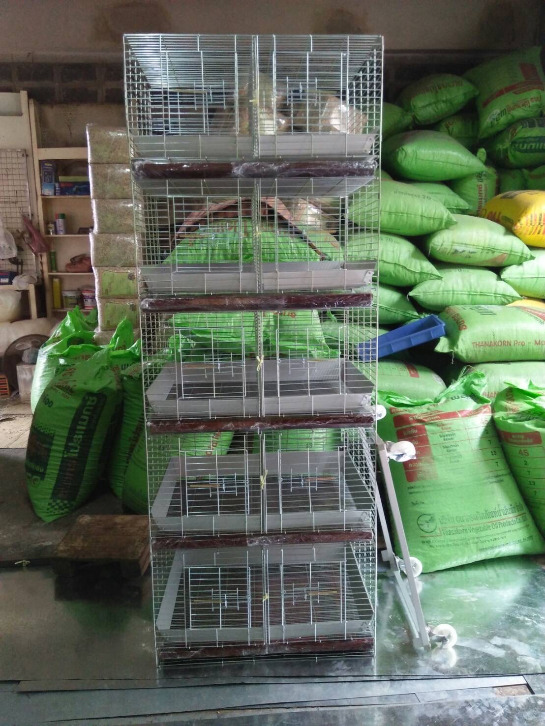 🐹กรงแกสบี้/เควี่ 4 ชั้น กว้าง 60 ซม. ลึก 50 ซม. ไม่กั้นครึ่งชุดละ 8,400.-บาท
