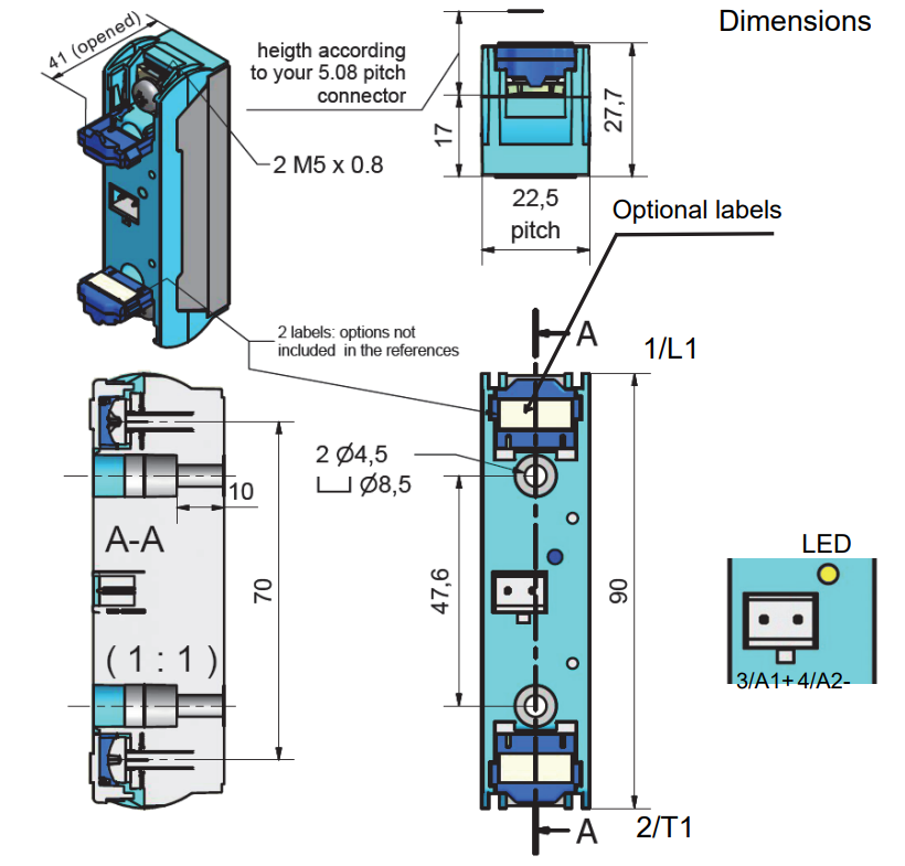โซลิดสเตต 75A 600VAC input 3.5-32 VDC SOLID STATE RELAY CELDUC รุ่น SU967460