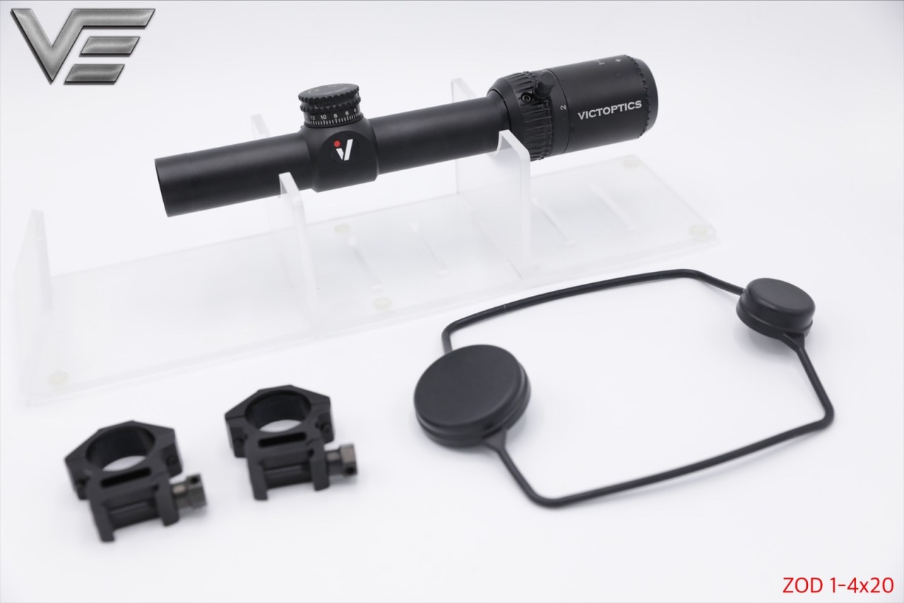 สโคปยิงไว ยี่ห้อ Vector Optics รุ่น ZOD 1-4x20 (Vector Optics ZOD 1-4x20) หน้าเลนส์กว้าง : 20mm. ขนาดวง : 25mm. ความยาว : 231mm. (9.1”) น้ำหนัก : 293 กรัม คุณสมบัติ : #แข็งแรงทนทาน #ทนแรงรีคอยได้ดีเยี่ยม #มุมมองในการกวาดสายตาดี #กำลังขยาย 1-4เท่า #Click V