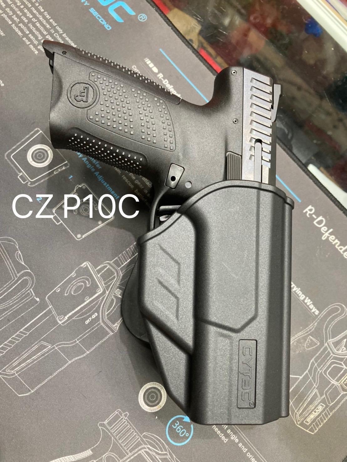 New.ซองพกนอก ปลดล็อคนิ้วโป้ง ( Cytac T-Thumbsmart Holster ) สำหรับปืน CZ P-10C มือขวา -ผลิตจากวัสดุ Polymer เกรดคุณภาพ แข็งแรงทนทาน -ออกแบบให้ปลดล็อคนิ้วโป้ง ใช้งานง่ายเป็นธรรมชาติ และปลอดภัยยิ่งขึ้น -ด้านหลังเป็นเพลทเหน็บเข็มขัด ชนิดพิเศษ มีแผ่นยางเสริม 