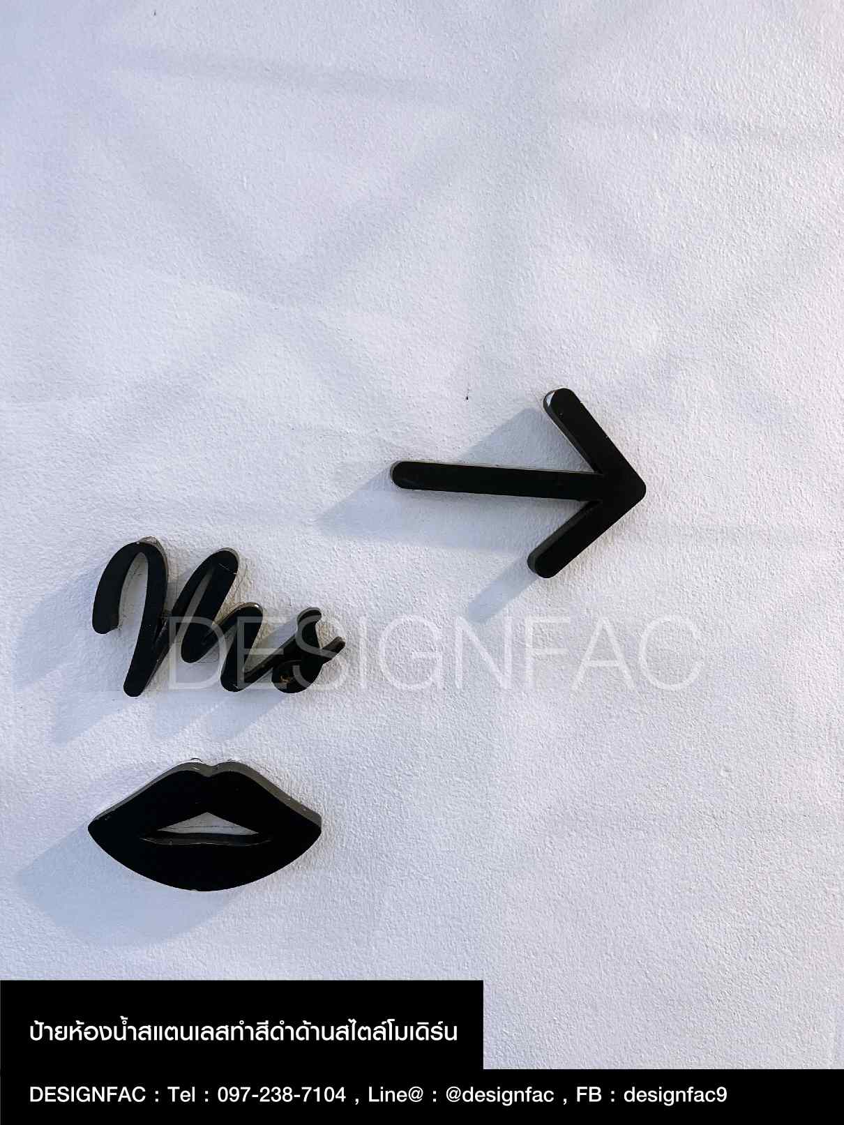 ป้ายบอกทางห้องน้ำชาย Mr. ป้ายบอกทางห้องน้ำหญิง Mrs. ป้ายห้องน้ำสแตนเลส โมเดิร์น มินิมอล ลอฟท์