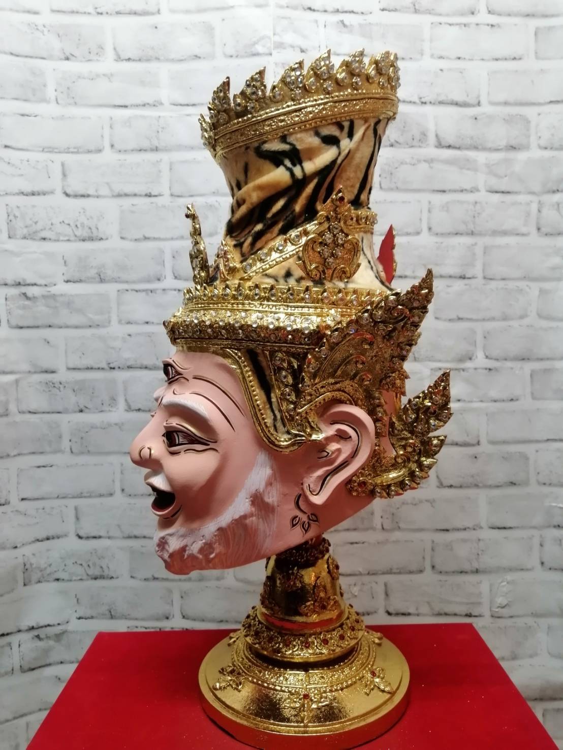 พ่อแก่ตาไฟ ฤาษี ขนาดครอบ (หน้าสีเนื้อ)