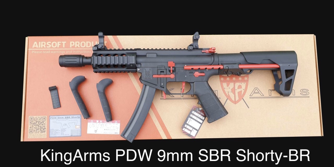 https://youtu.be/_ORFXABTIO0 K King Arms PDW 9mm SBR Airsoft AEG Rifle -บอดี้ไนล่อนไฟเบอร์ -สต็อกแบบ PDW ยืดหดได้ 7 ระดับ -Handguard มีหลายขนาด มีรางสำหรับอุปกรณ์เสริม -ออกแบบมาเพื่อผู้ใช้ที่มีประสบการณ์ M4 หรือ MP5 -การออกแบบแมกกาซีน Quick-eject พร้อมด้ว