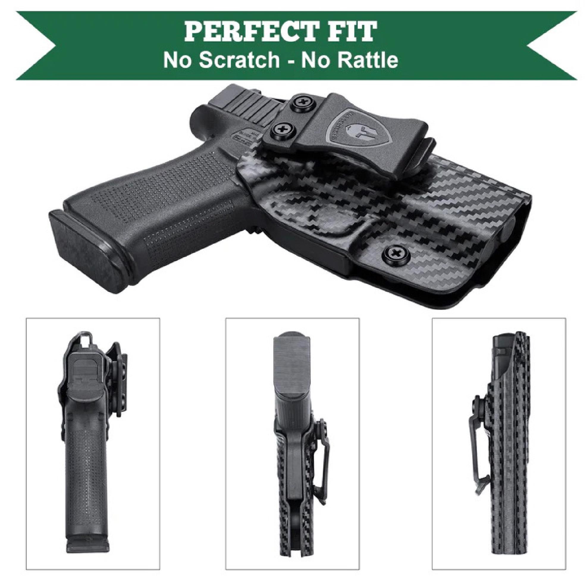 New. ซองพกใน Carbon Fiber Glock 43X MOS Warriorland Carbon Fiber Holster Glock 43X MOS ( Warriorland ) - ผลิตจาก Carbon Fiber คุณภาพสูง - แผ่นหนา 2 mm. แข็งแรงทนทา - ออกแบบให้ซองคลุมรอบโกร่งไก ป้องกันอุบัติเหตุ - ซองไม่เก็บความชื้น ทำความสะอาดง่าย - ปรับค