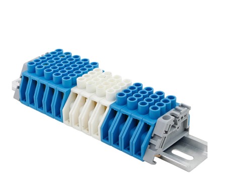 BAR กระจายไฟฟ้า 1 แถว 8 ช่อง แบบเกาะราง BAR GROUND บาร์กราวด์