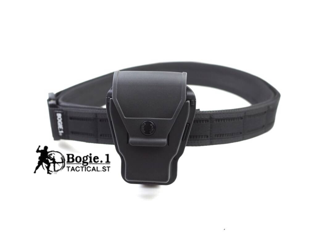 New.Bogie1 ซองกุญแจมือโพลิเมอร์ รุ่น 360 ปรับหมุนได้ 360 องศา มีฝาปิดซองกุญแจมือ สามารถถอกออกได้ ใส่กุญแจมือได้ทั้งแบบโซ่ และ บานพับ มีตัวล็อคภายในทำให้กุญแจมือเเน่น ไม่หล่นง่าย แม้ขณะวิ่ง แยกชิ้นส่วนได้