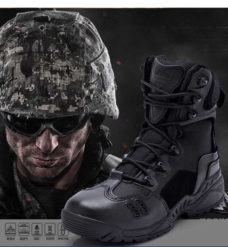 New.รองเท้า Magnum TACTICAL BOOT ข้อสั้น / ข้อยาวหนังแท้ และผ้าคอดูร่า (CORDURA) ใส่สบาย ซิปข้าง ระบายอากาศดี ไม่อับ สีดำ / สีทราย ราคาพิเศษ
