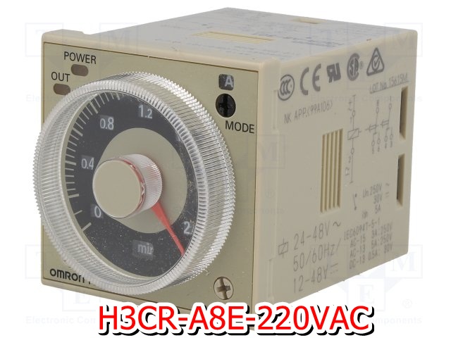 TIMER ไทม์เมอร์ OMRON H3CR-A8E 220VAC