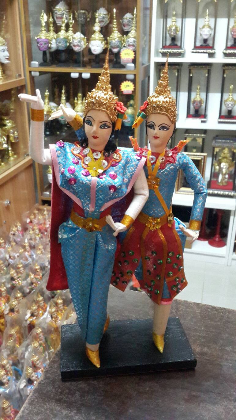 ตุ๊กตา นางรำคู่ พระนาง (สีฟ้า) ขนาด 11 นิ้ว