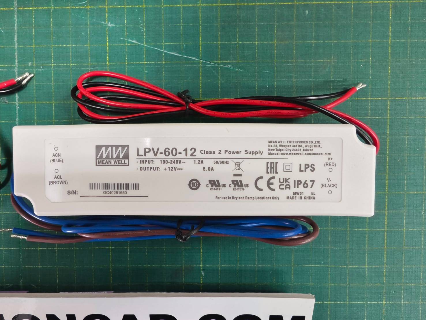LED Driver พาวเวอร์ซัพพลาย LPV-60-12 Meanwell 24VDC 35W Switching Power Supply