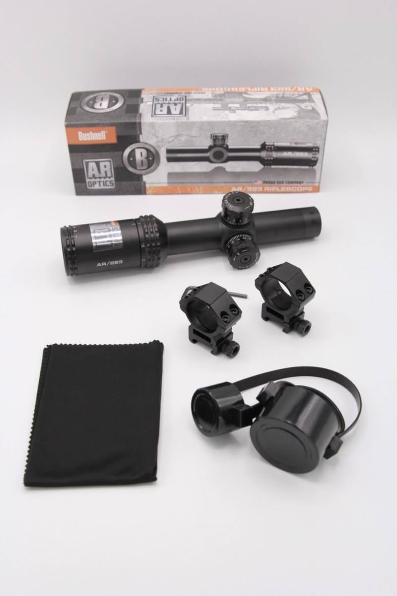 สโคปยิงไว ยี่ห้อ Bushnell รุ่น AR1-4*24 สเปค : ซูม1-4เท่า หน้า24 คุณสมบัติ : -สามารถซูมได้1ถึง4เท่า -สามารถปรับโฟกัสได้ -ตัวสโคปเป็นแบบปรับนอก อุปกรณ์ภายในกล่อง -ตัวสโคป -ฝาปิดกล้อง -ขาจับกล้อง -ผ้าเช็ดเลนส์ ราคา 4,800 บาท