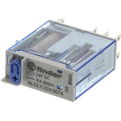 RELAY finder coil 24VDC มี LED รีเลย์ 2CO DPDT 8A 2Poles