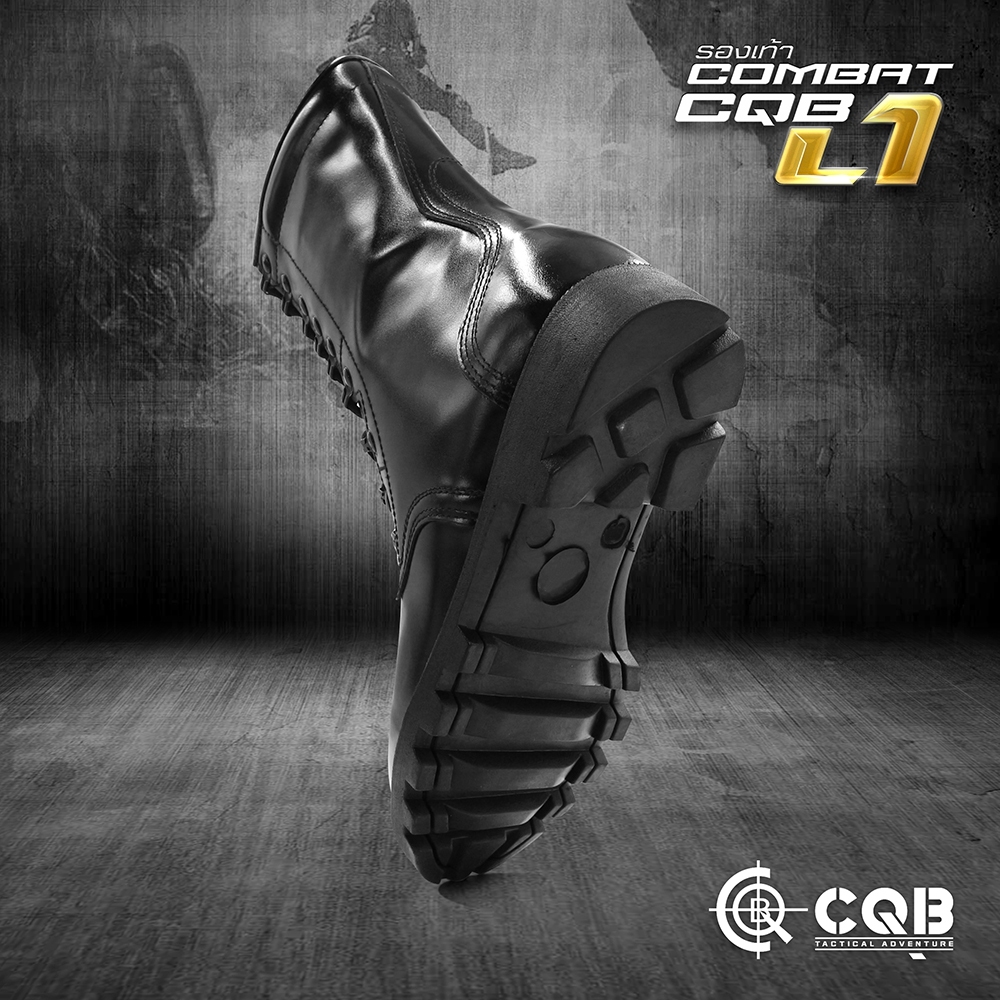 รองเท้า Combat CQB รุ่น L1# รองเท้าคอมแบท หนังวัวแท้ ออกแบบมาเพื่อรองรับ ขนาด และ รูปร่างเท้าของ คนไทย ทรงเรียวสูง แต่ไม่บีบรัดหน้าเท้า 🚩ตาไก่ปลดไว 9 รู ความสูงจากพื้น 10 นิ้ว 🚩น้ำหนักเบา หนังมีความนุ่มใส่สบาย 🚩รองพื้นนิ่ม ใส่ไม่เจ