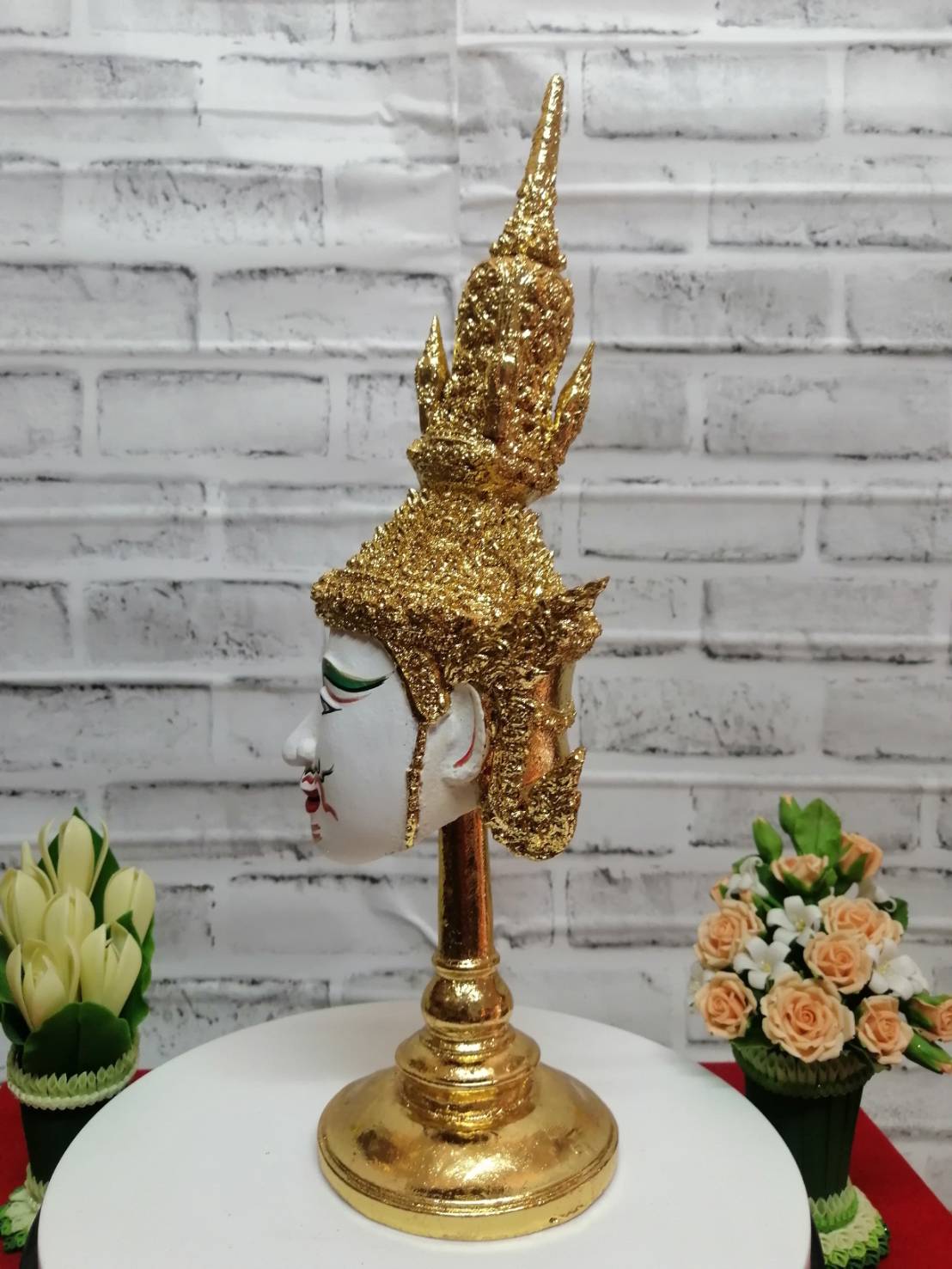 เศียรครู พระปัญจะสิงขร ขนาด 5 นิ้ว พร้อมฐานปิดทอง