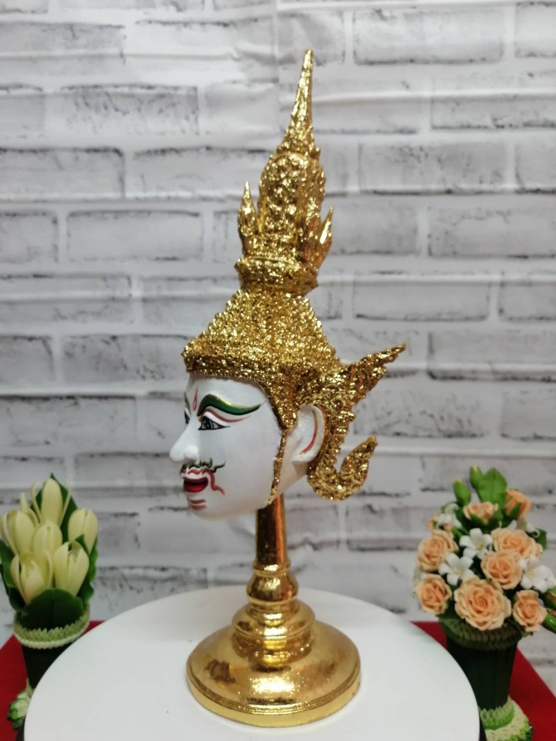 เศียรครู พระปัญจะสิงขร ขนาด 5 นิ้ว พร้อมฐานปิดทอง