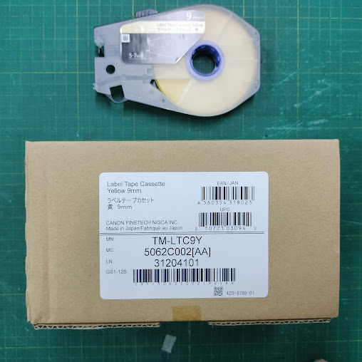 สติ๊กเกอร์ Label 9mm. Yellow เครื่องพิมพ์ CANON รุ่น MK1500 MK2600 MK1100 MK3000 MK5000 5062C002