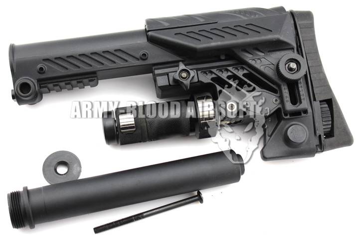 New.CAA SRS Multi Position Sniper Stock For M16/SR25/A2 GBB Rifle (A Type,Black)