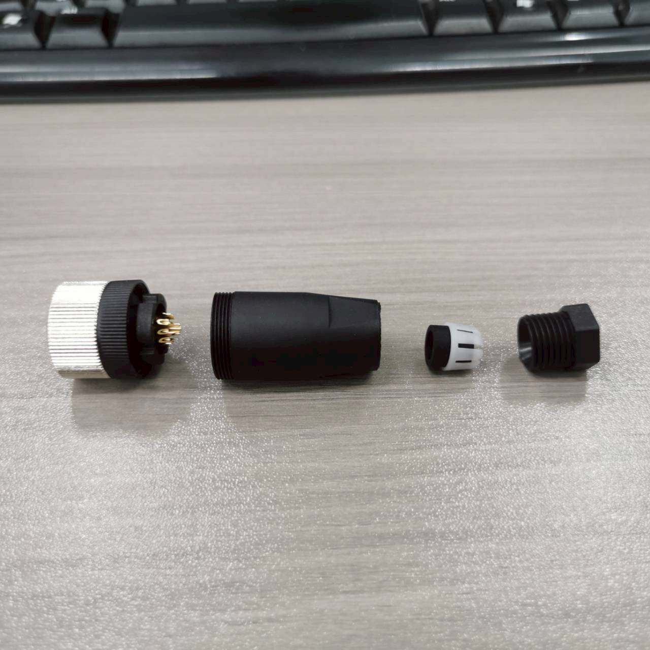 หัวคอนเนคเตอร์ M12 12Pins แบบตรง ตัวเมีย Connector